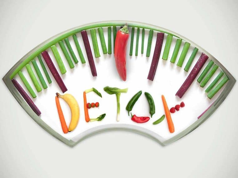 Régime Détox Cadrant d'une balance sous forme de légumes